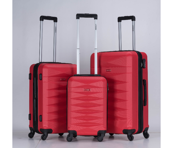 Star Gold SG-T82A Set of 3 High Quality ABS Trolley Bags - Red - Zoom Image