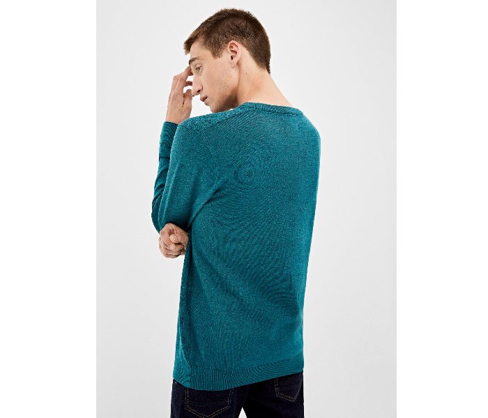 Springfield 140677989 Large Knitted Jumper for Men - Turquoise - Zoom Image 3