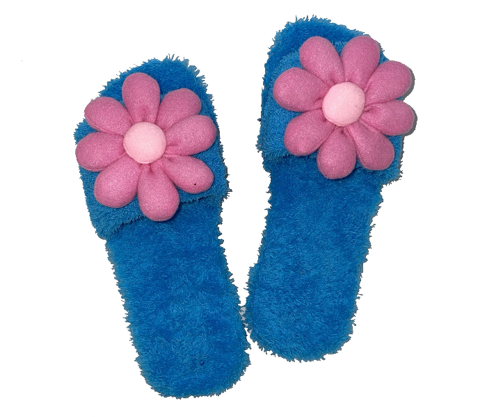 Casual LFO34 US 09 Flower Design Daily Wear Soft Flat Home Slippers for Women - Light Blue - Zoom Image