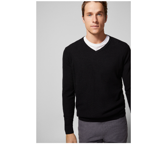 Springfield 140441501 Large Knitted Jumper for Men - Black - Zoom Image 1