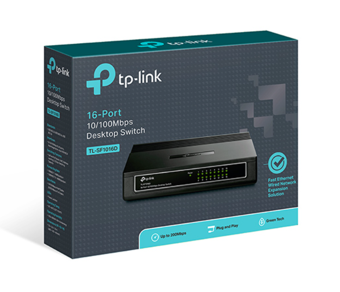 TP-Link 16-Port 10 100Mbps Desktop Switch TL-SF1016D - Black - Zoom Image 4