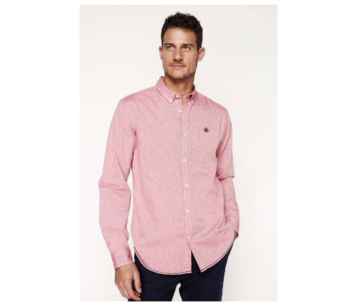 Springfield 027345763 XS Long Sleeve Plain Shirt for Men - Coral - Zoom Image 1