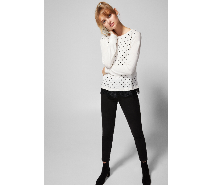 Springfield 133487597 Medium Long Sleeve Knitwear for Women - White - Zoom Image 1