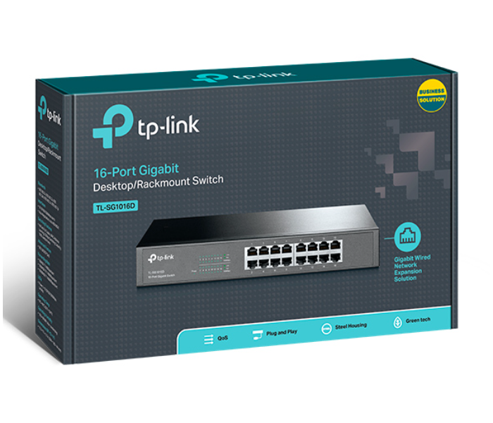 TP-Link 16-Port Gigabit Desktop Rackmount Switch TL-SG1016D - Black - Zoom Image 4