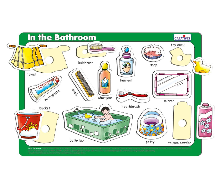 JMsouq Creative Educational CE00343 Play N Learn 2 in 1 My Clothes and In the Bathroom Educational Game for Kids - Zoom Image 2