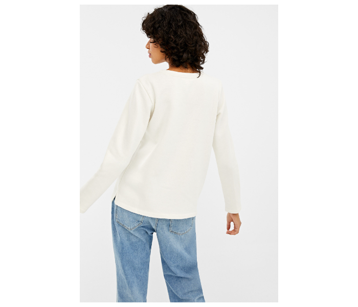 Springfield 108605797 XL Sweat Shirt for Women - White - Zoom Image 3