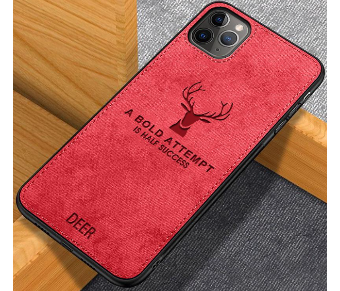 Deer Shockproof Cloth Cover for Iphone 12 Pro Max - Red - Zoom Image