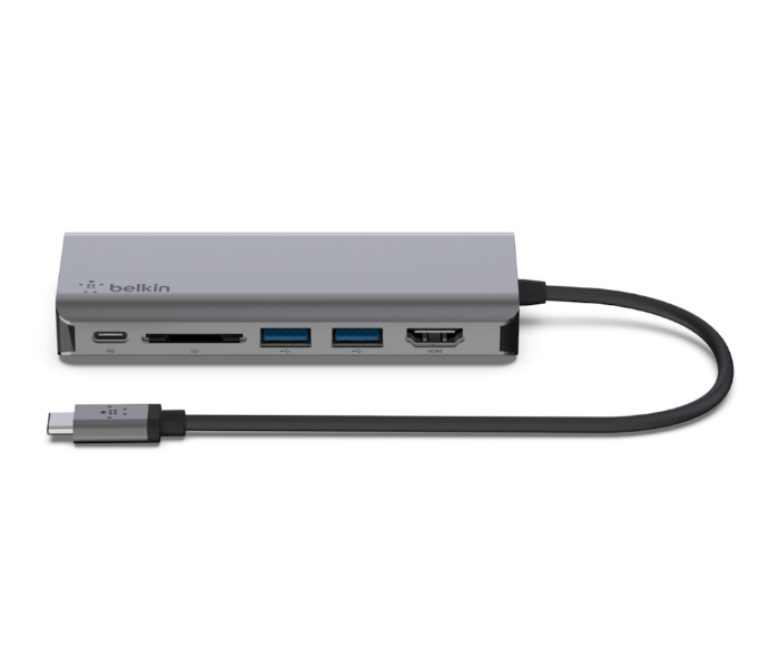 Belkin AVC008 USB-C 6-in-1 Multiport Adapter - Grey - Zoom Image 1