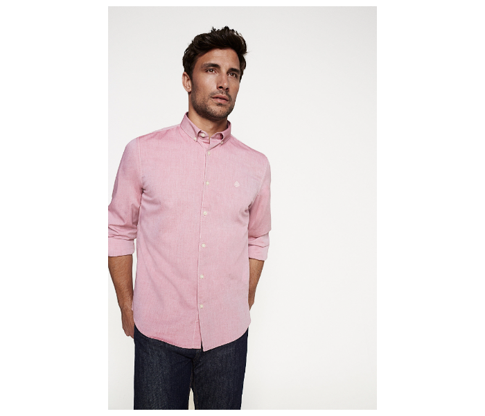 Springfield 027480161 Small Long Sleeve Plain Shirt for Men - Pink - Zoom Image 1