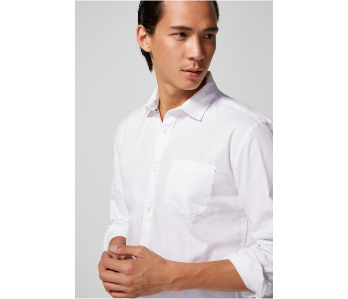 Springfield 027483699 Extra Small Long Sleeve Plain Shirt for Men - White - Zoom Image 2