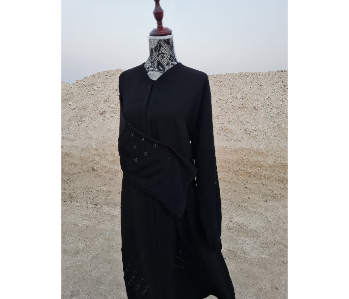 Casting Pearls JANNAT Casual Collections Free Size Sun Flower Pattern Hand Works In One Side Portion And Sleeves - Black - Zoom Image 3