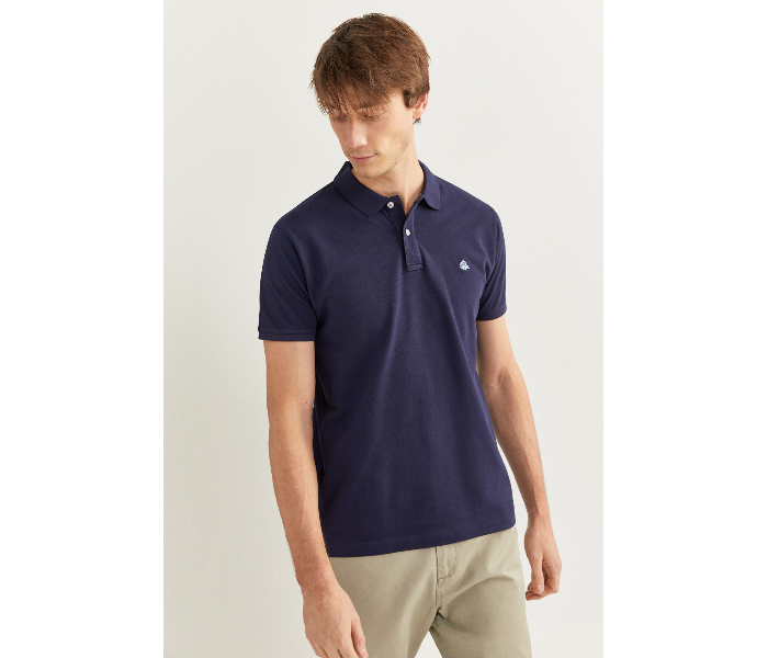 Springfield 143759312 Medium Basic Slim Fit Polo Shirt for Men - Medium Blue - Zoom Image 1