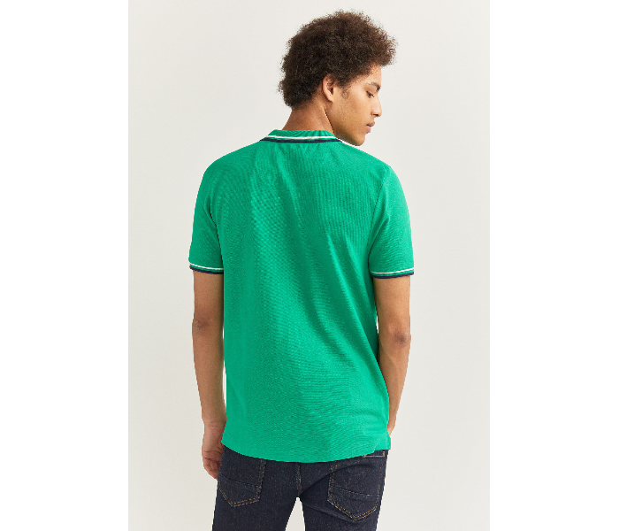 Springfield 143773922 XS Basic Slim Fit Polo Shirt for Men - Green - Zoom Image 3