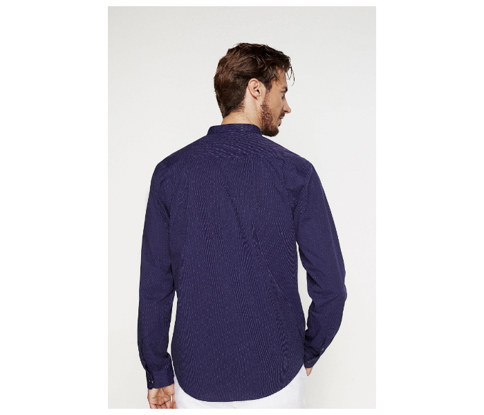 Springfield 027355411 Small Long Sleeve Plain Shirt for Men - Dark Blue - Zoom Image 3