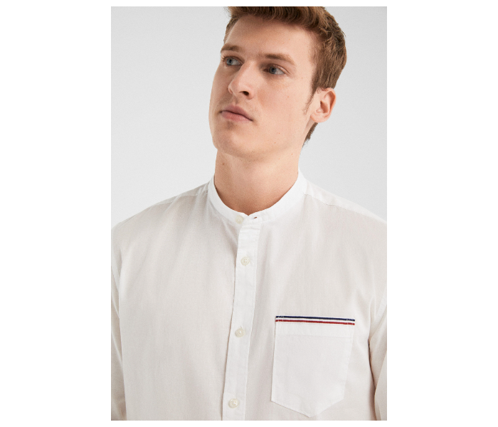 Springfield 027659699 Extra Small Long Sleeve Plain Shirt for Men - White - Zoom Image 2