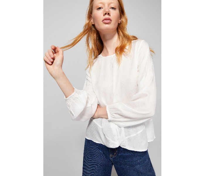 Springfield 679472698 Size 40 Long Sleeve Blouse for Women - White - Zoom Image 3