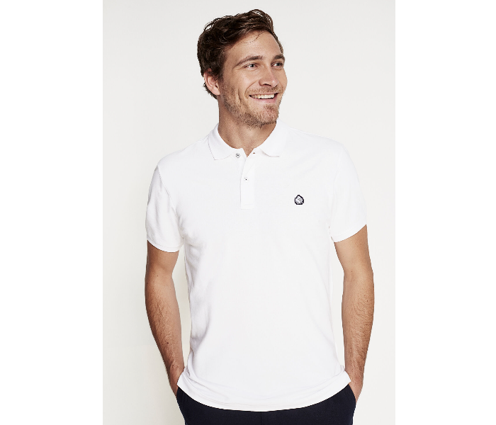 Springfield 143341599 XS Basic Slim Fit Polo Shirt for Men - White - Zoom Image 1