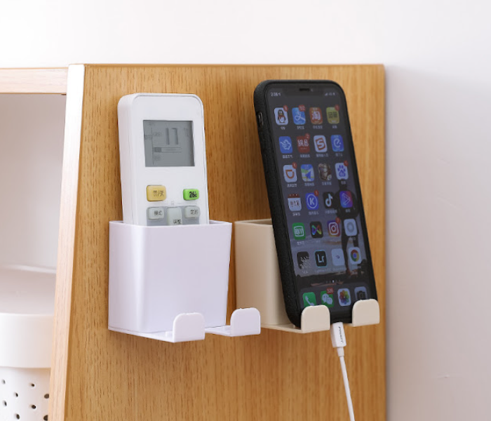 GTC 22000651 2 Pcs Wall Mount Multifunctional Remote and Mobile Holder - Off White - Zoom Image 4