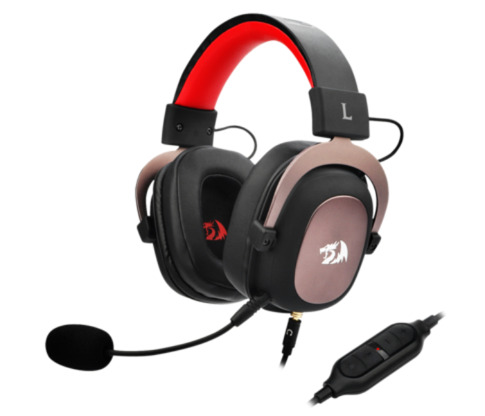 Redragon H510 Zeus Wired Gaming Headset with Detachable Microphone - Black and Red - Zoom Image 1