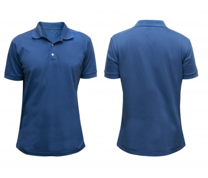 Premium Honey Comb Polo T-Shirt for Medium Men - Royal Blue  - Zoom Image 2