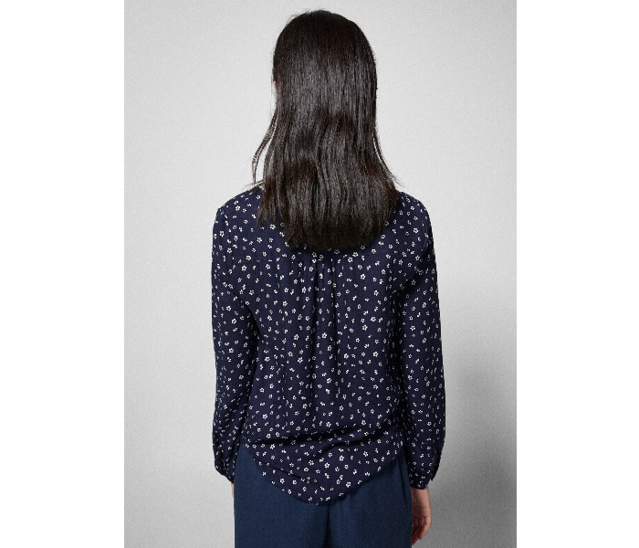 Springfield 679583817 Size 36 Long Sleeve Blouse for Women - Dark Blue - Zoom Image 4