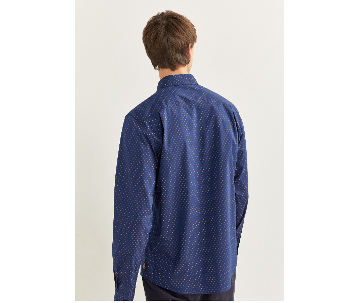 Springfield 151765112 Small Long Sleeve Stipped Business Shirt for Men - Medium Blue - Zoom Image 3