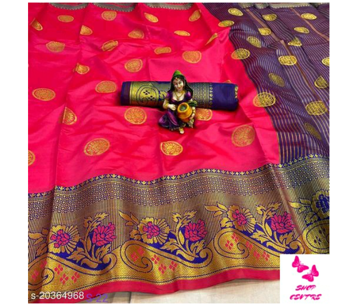 Kanjeevaram Silk Saree with Replica Blouse - Pink - Zoom Image