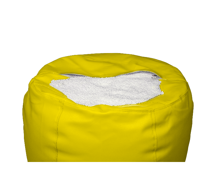 Komfort Factory SIYLO-KG King Size Leatherette Bean Bag with Filling - Yellow - Zoom Image 2