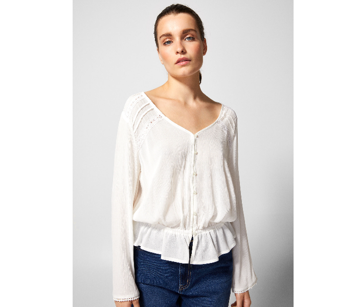 Springfield 679494797 Size 36 Long Sleeve Blouse For Women - White - Zoom Image 2