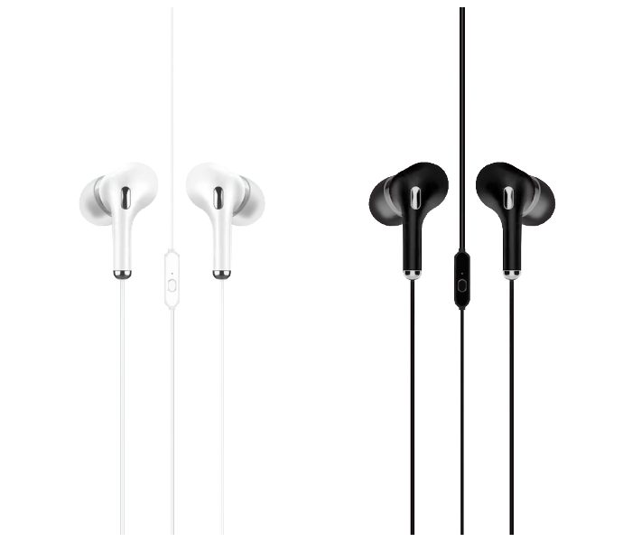 Iends IE-BD839 2 in 1 Stereo Earphone Bundle Pack - Black and White - Zoom Image 2