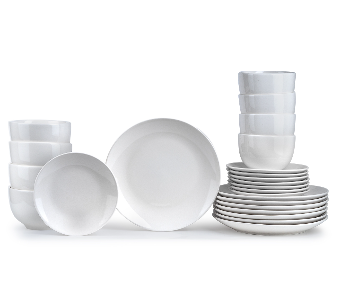 Insiya SV205 24 Piece Superior Quality Porcelein Dinner Set - White - Zoom Image 7