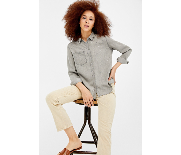 Springfield 679570642 Size 38 Long Sleeve Blouse for Women - Grey - Zoom Image 1