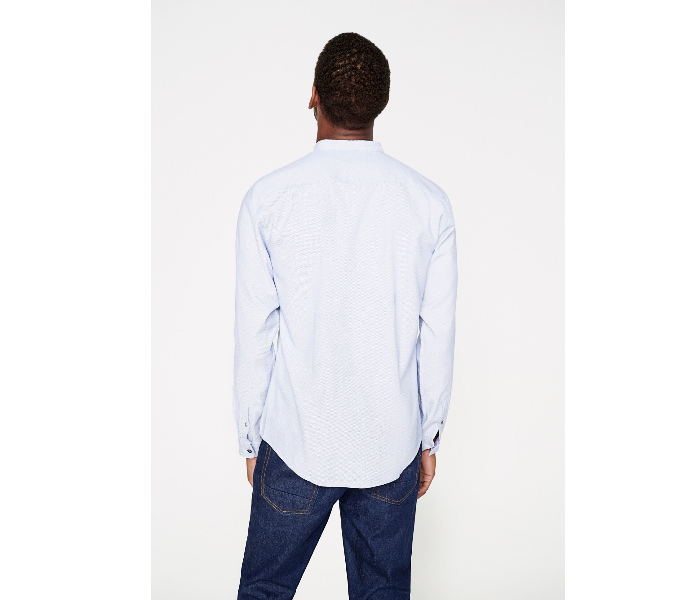 Springfield 027355416 Small Long Sleeve Plain Shirt for Men - Light Blue - Zoom Image 3