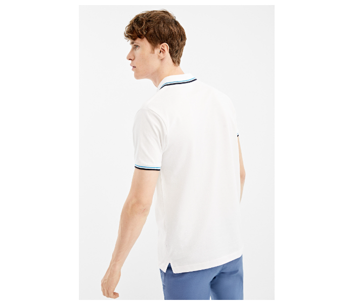 Springfield 143601599 Small Basic Slim Fit Polo Shirt for Men - White - Zoom Image 3