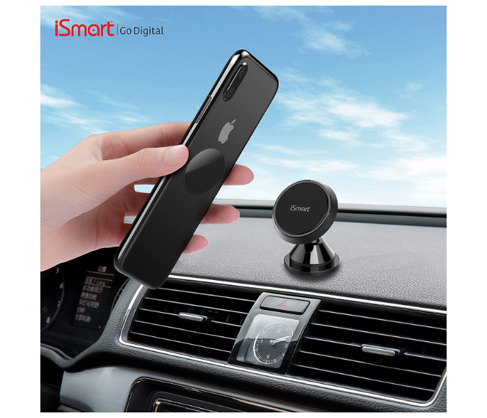 iSmart iHOLD-i10 Adjustable Car Dashboard Mount Magnetic Phone Holder - Black - Zoom Image 5