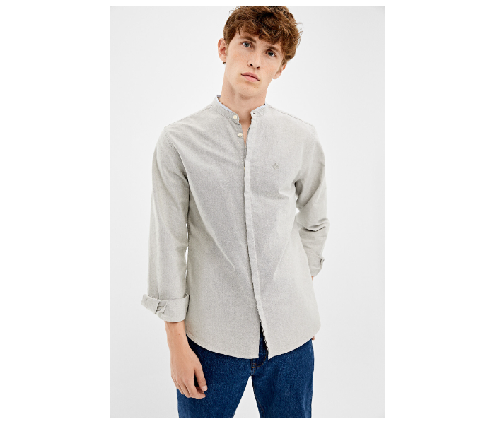 Springfield 027664243 Extra Small Long Sleeve Plain Shirt for Men - Grey - Zoom Image 2