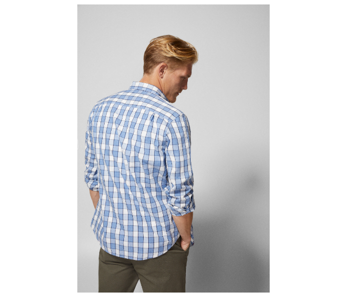 Springfield 033483915 Small Long Sleeve Checked Shirt for Men - Medium Blue - Zoom Image 3