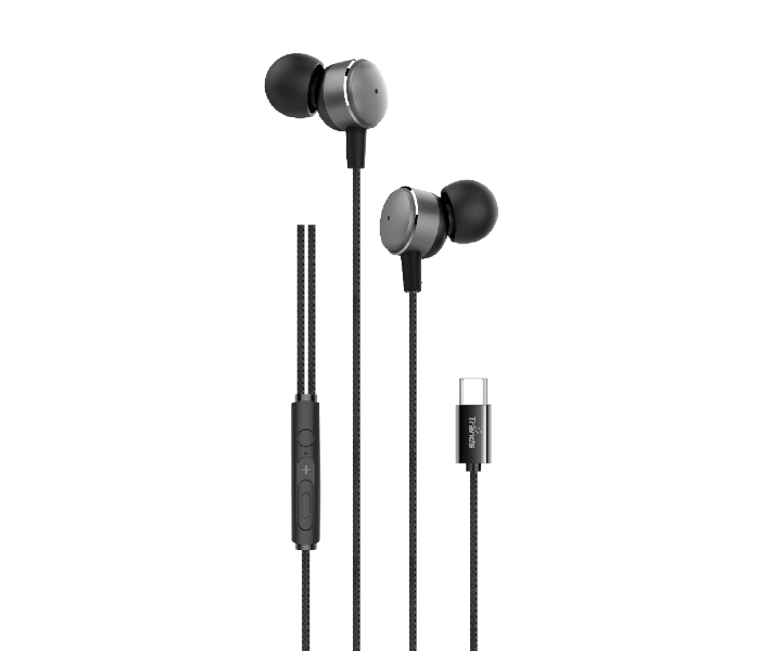 Trands TR-HS845 Type-C Wired Earphone with Microphone - Black - Zoom Image 2