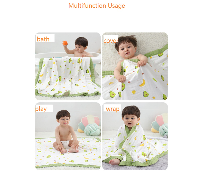 Phoenix MUSBLNK6LY 6 Layer Muslin Cotton Baby Swaddle Blanket - Yellow Border(Chicken Print) - Zoom Image 4