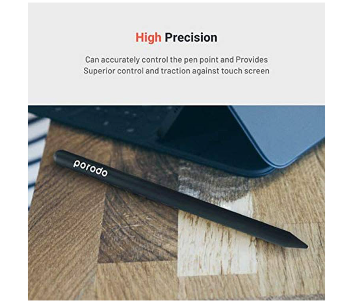 Porodo PD-MGPEN-BK 1.5mm Nib Universal Compatible with iOS and Android Tablets Devices Magnetic Attachment Stylus Pencil - Black - Zoom Image 6