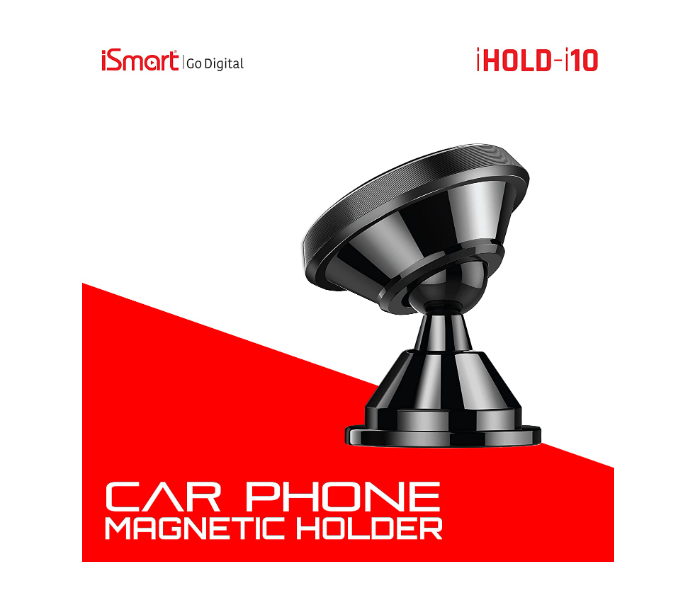 iSmart iHOLD-i10 Adjustable Car Dashboard Mount Magnetic Phone Holder - Black - Zoom Image 2