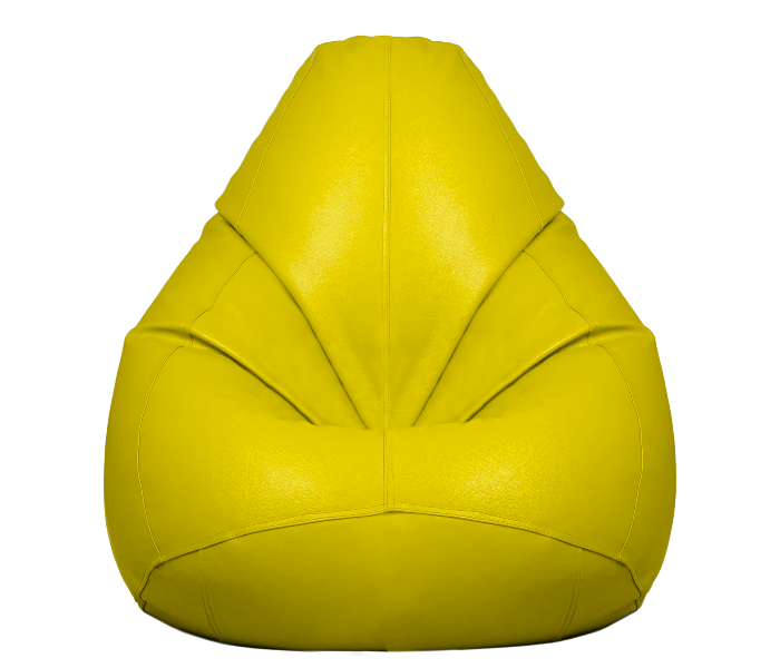 Komfort Factory SIYLO-KG King Size Leatherette Bean Bag with Filling - Yellow - Zoom Image 1