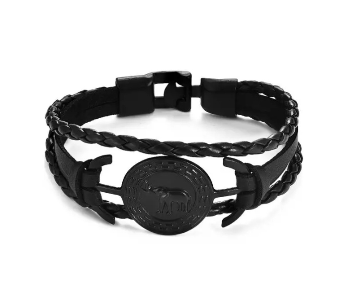 OEM Multilayer Retro 9 Casual Leather Bracelet - Black - Zoom Image