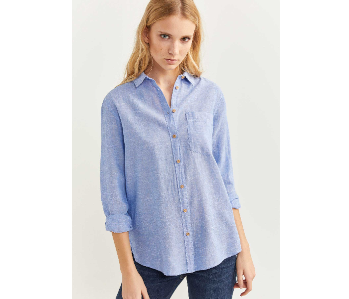 Springfield 679735011 Size 40 Long Sleeve Blouse for Women - Blue - Zoom Image 1