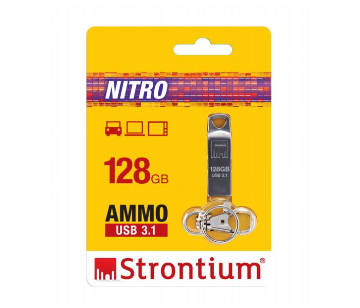 Strontium SR128GSLAMMOY 128GB AMMO USB 3.1 Flash Drive - Silver - Zoom Image 2