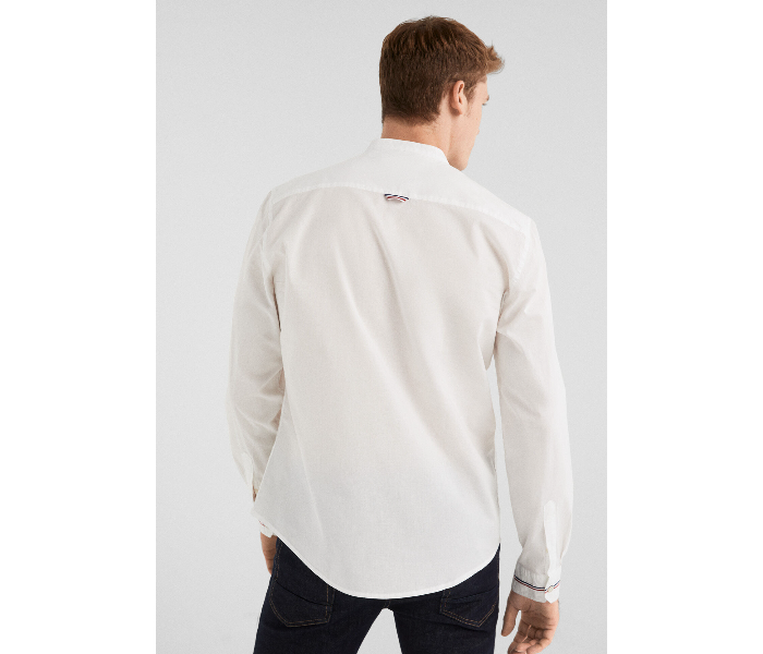 Springfield 027659699 Small Long Sleeve Plain Shirt for Men - White - Zoom Image 3