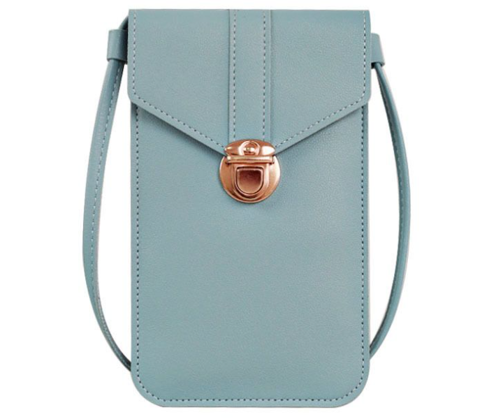 Leather Ladies Crossbody Sling Smartphone Bag - Sky Blue - Zoom Image 1