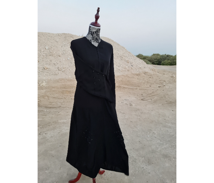 Casting Pearls JANNAT Casual Collections Medium Sun Flower Pattern Hand Works In One Side Portion And Sleeves - Black - Zoom Image 6