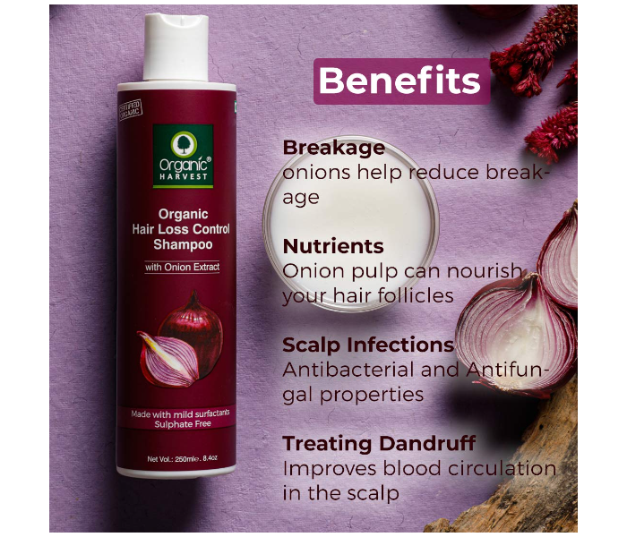 Organic Harvest 250ml Onion Hair Loss Control Shampoo - Zoom Image 3