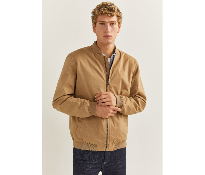 Springfield 283940754 Small Cotton Sports Jacket for Men - Camel - Zoom Image 2